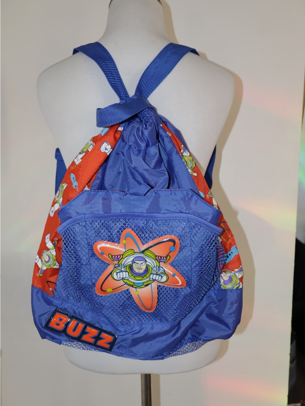 Walt Disney Pixar Toy Story Buzz Lightyear Backpack Drawstring Bag 17" x 16"